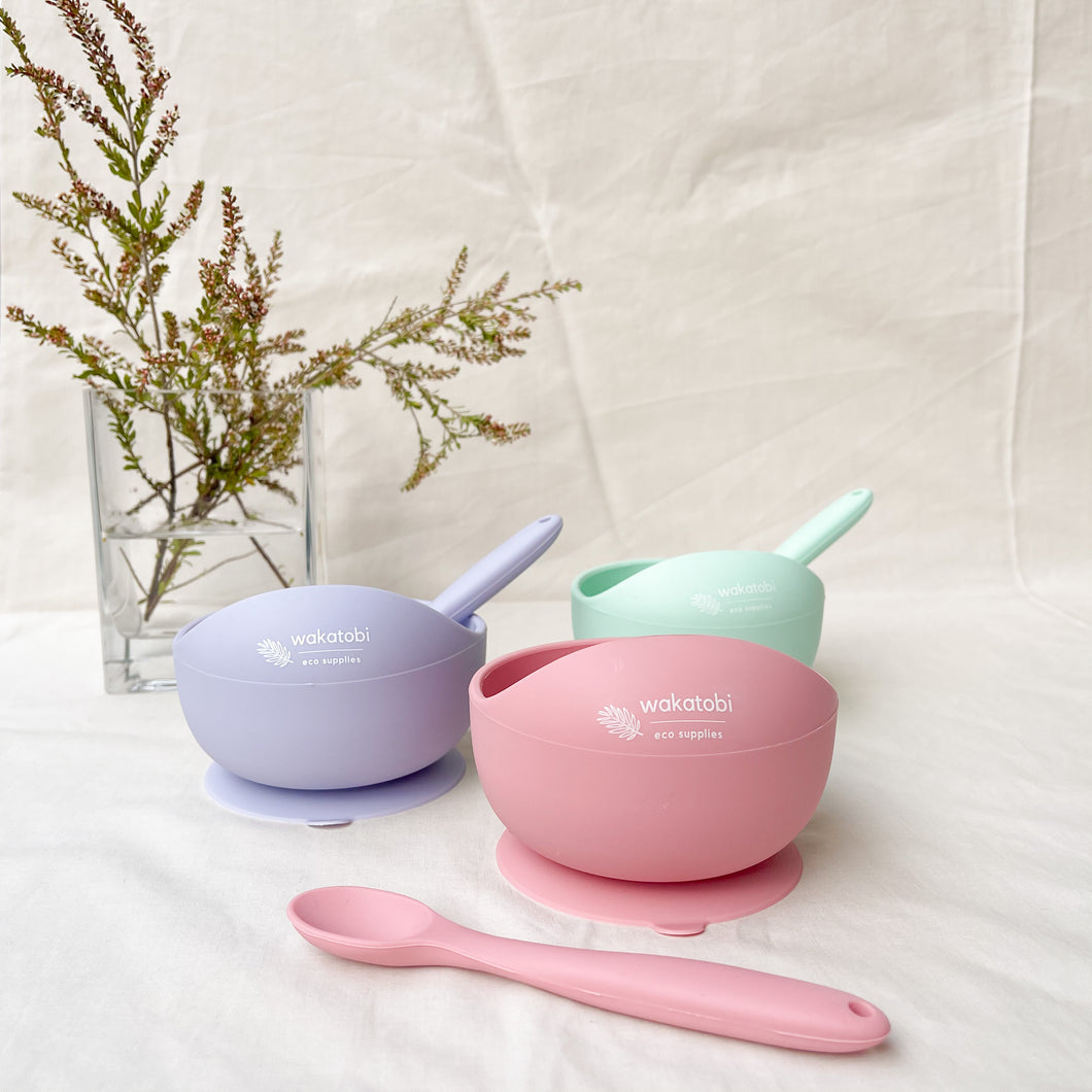 Dreamy Colours Silicone Baby Bowl + Spoon Set